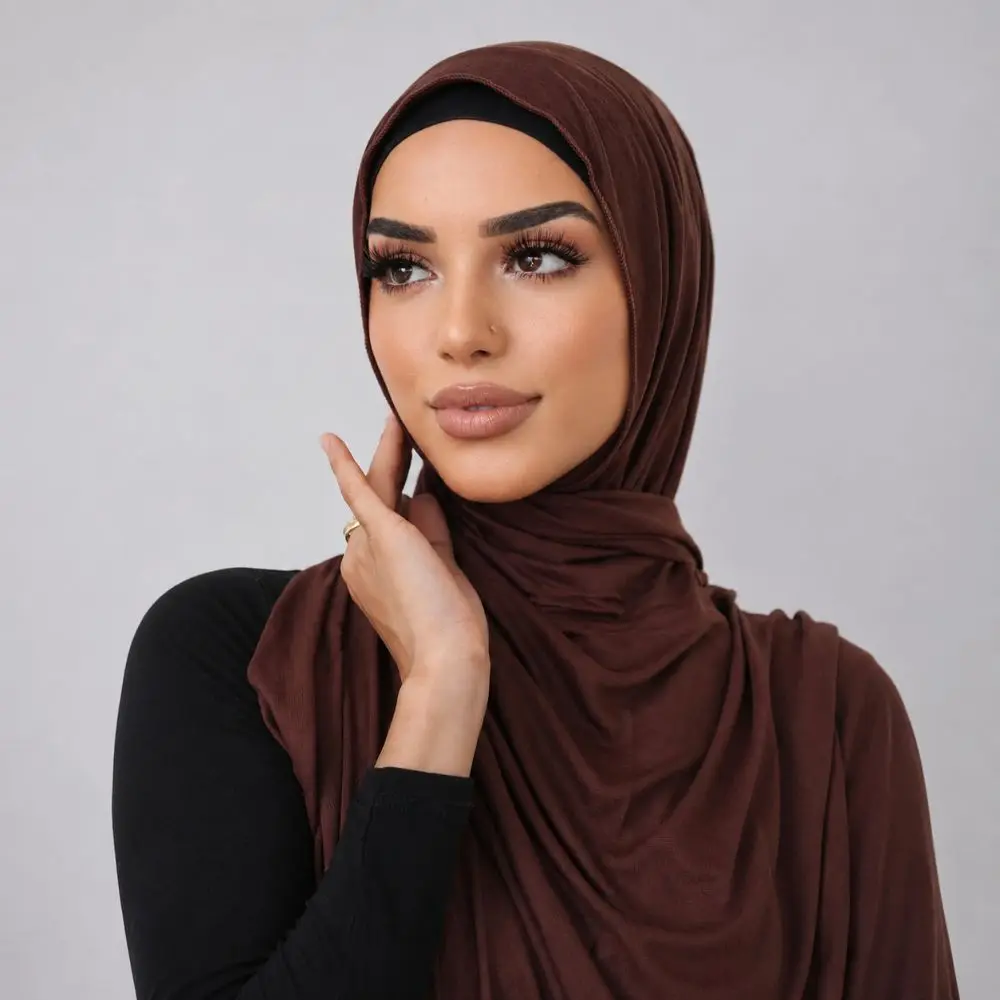 Fashion 170x60cm Hijab Scarf Soft Modal Cotton Plain Hijab Long Turban Wrap Women