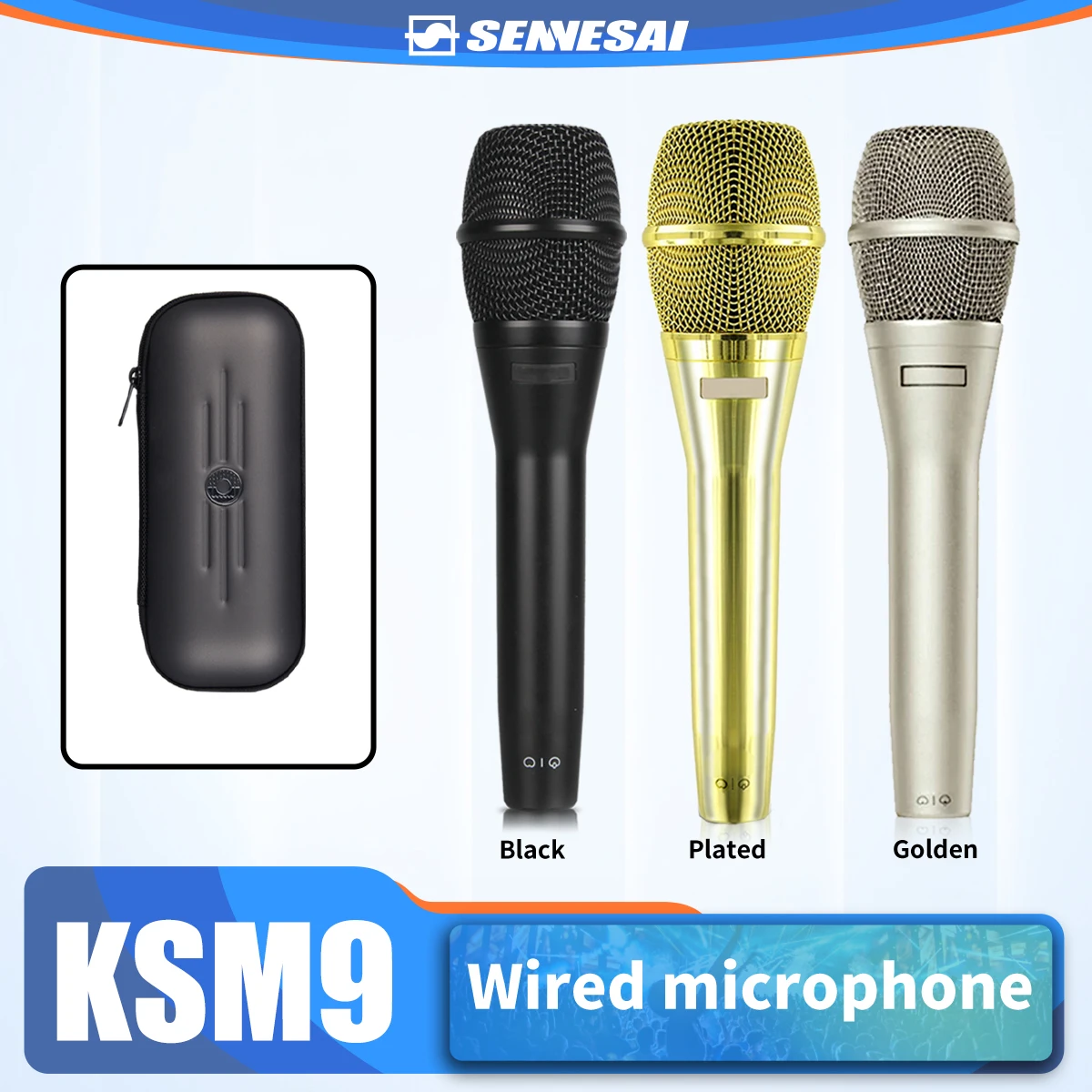 

Высококачественный! Профессиональный динамический ручной микрофон KSM9, проводной микрофон для караоке с зажимом, стерео Студийный микрофон