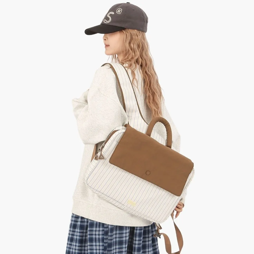 Short Trip Travel Double Shoulder Student Backpack Plaid Print Canvas Laptop Bag Computer Backpack for Lenovo Dell Laptop