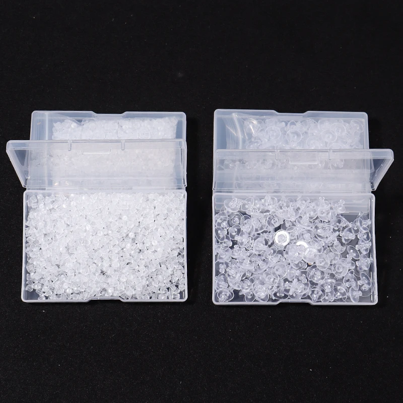 

200-1000pcs with Box Soft Silicone Rubber Earring Back Stoppers for Stud Earrings For DIY Parts Jewelry Findings Making