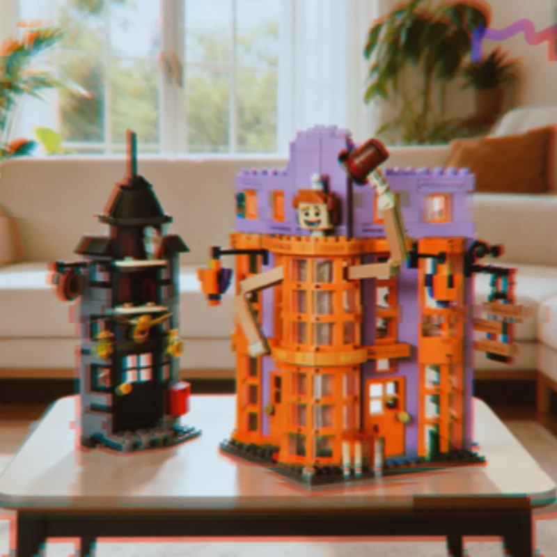 In Stock 886 Pieces Wizarding World Building Block Set Family Joke Shop With Owl Post Scene Model Compatible Constructible Gifts