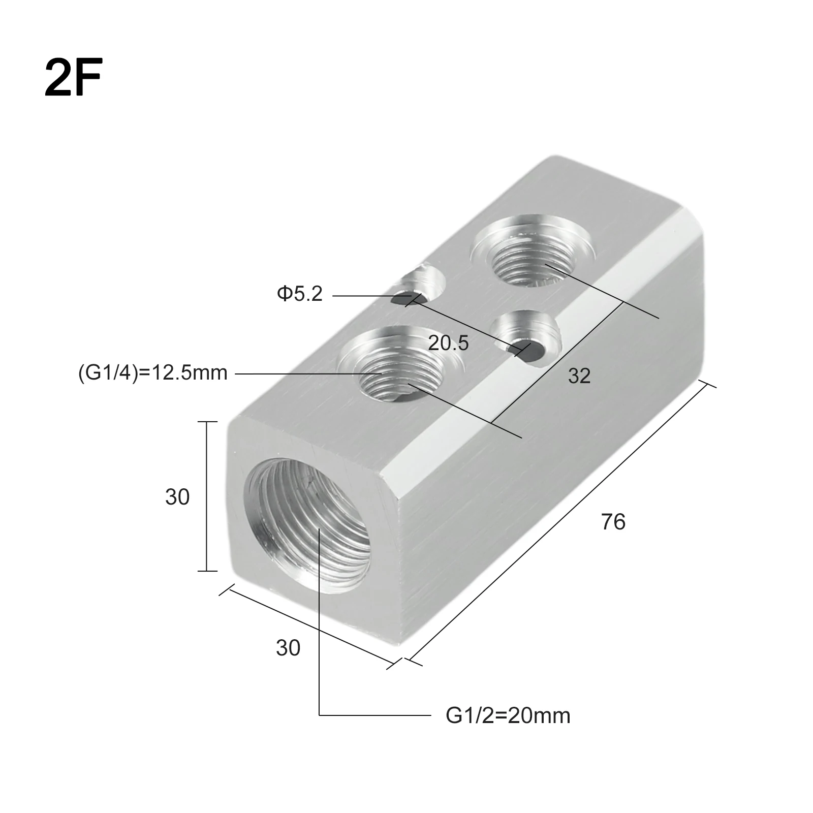 SY30 Series Aluminum Air Manifold Distributor 1/2 for pt Thread Port for Pneumatic Tools Auto Repair Woodworking 2F 3F for 5f 6F