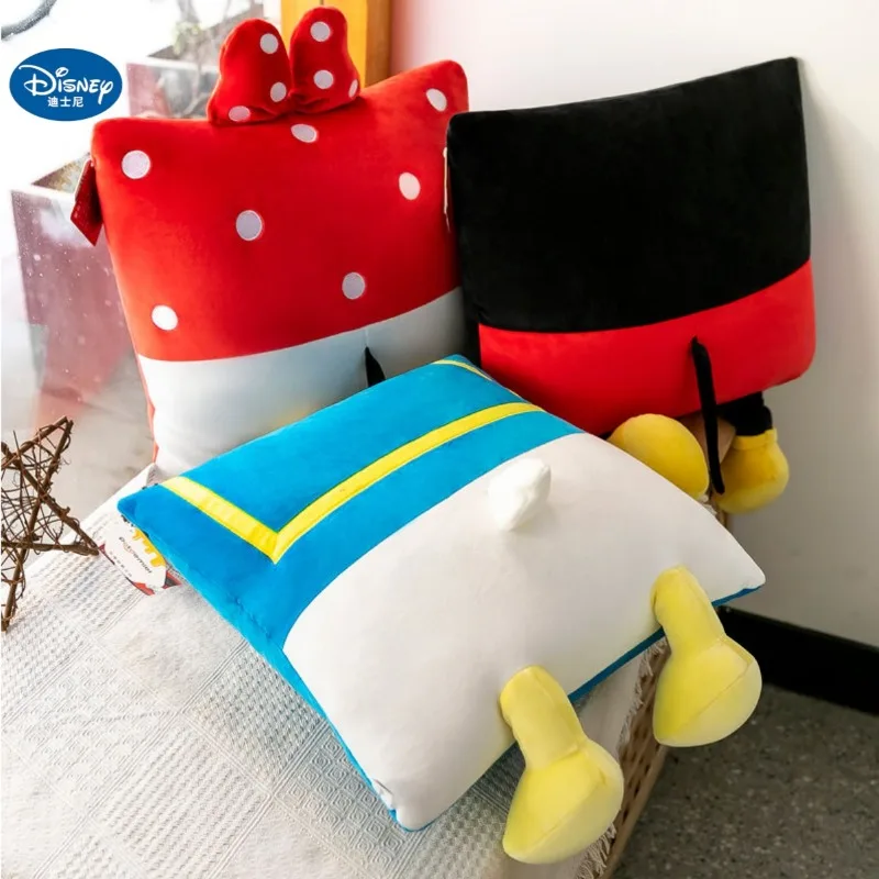 Disney Mickey Minnie Donald Duck animation peripheral cartoon cute square doll car waist pillow home sofa pillow decoration gift