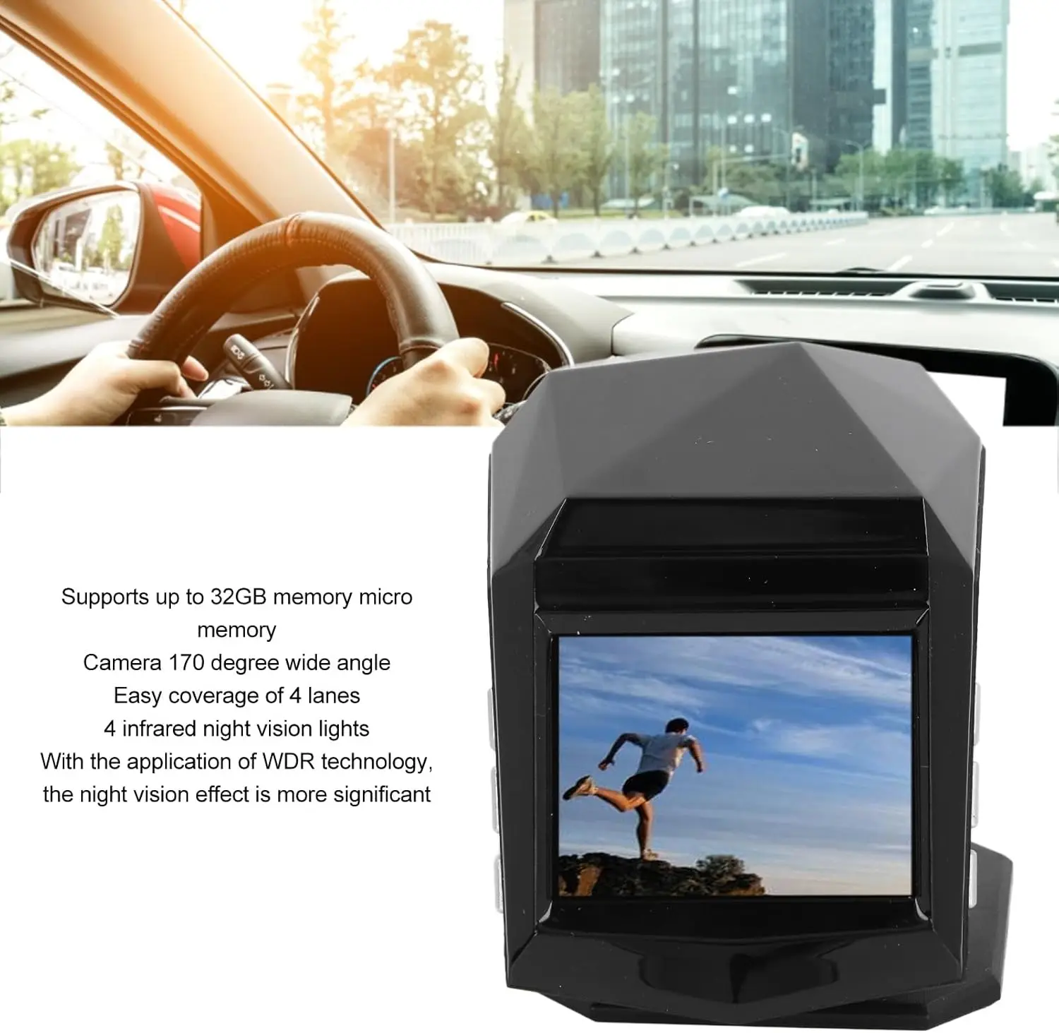 Front Rear Dash Cam, 10MP HD Night Vision, Digital Video Recorder for Car