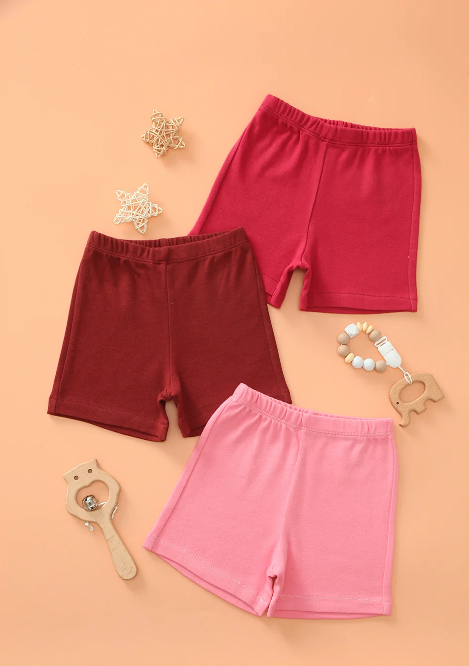 

3 Pack Casual Sports Shorts for Infants, Summer Newborn Unisex Cloth Outfits, Baby Clothing Elastic Bands Soft Cotton Shorts