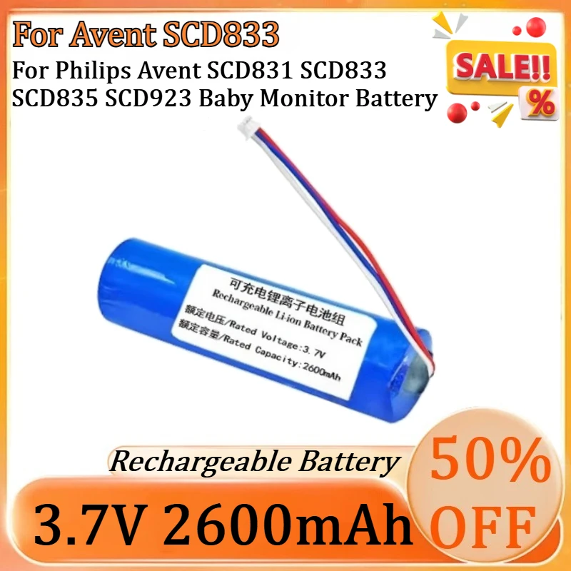 

New 3.7V 2600mAh/3400mAh High Quality Battery for Philips Avent SCD831 SCD833 SCD835 SCD923 Baby Monitor Battery