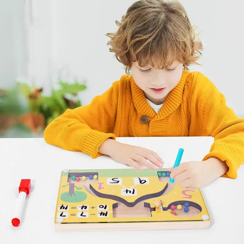 Magnetische tellen Spelletjes Wiskundespel Puzzelbord Houten tellen Doolhof Educatief Plezier Tellen Matching Games Montessori Speelgoed