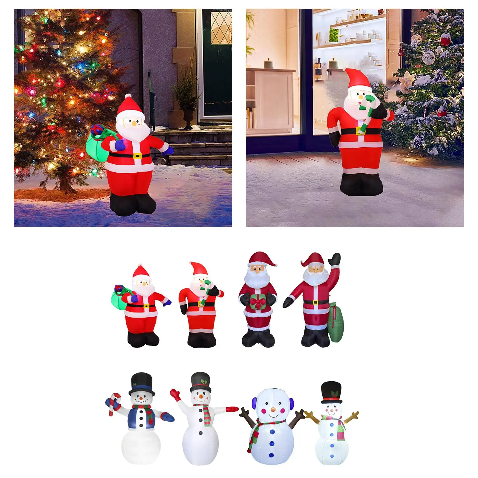 Decoración inflable navideña, accesorios gigantes, novedad, luces LED integradas, adorno navideño para fiesta, Patio, exterior, patio festivo