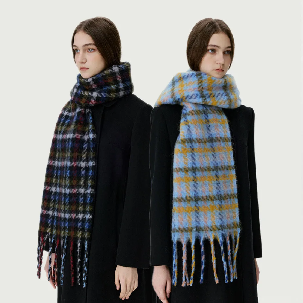 

Новый утолщенный матовый шарф в скандинавском стиле с узором «елочка», мягкая шерсть, теплая осенне-зимняя женская длинная шаль, подарок для пары, тканевый аксессуар