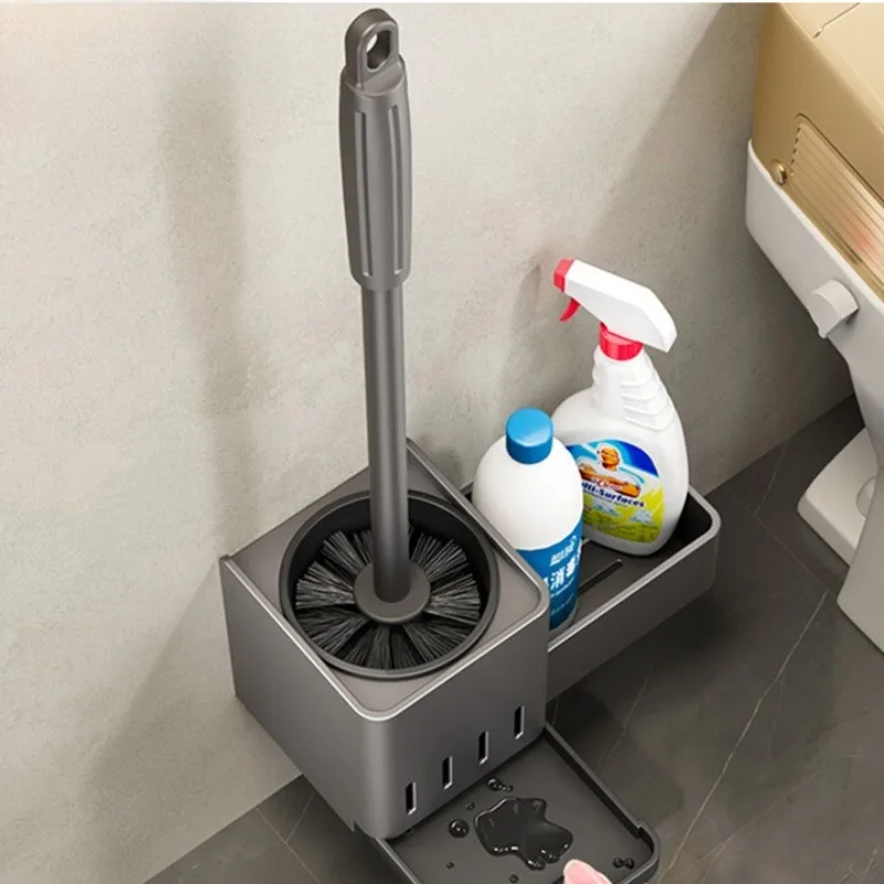 

Advanced Toilet Brush Holder Wall-Mounted, No Dead Angle Design, Tool-Free Bathroom Storage System, Effortless Cleaning Solution