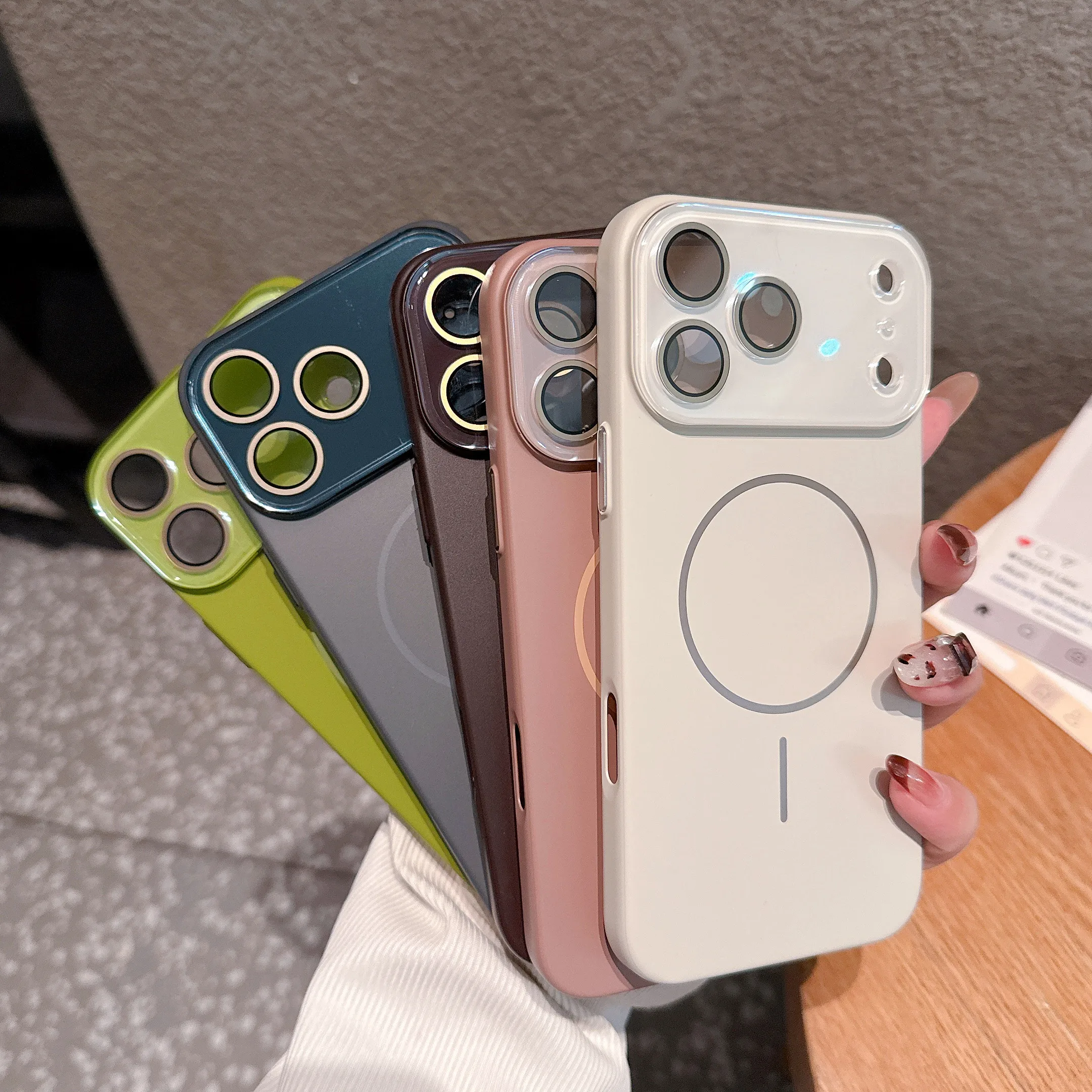 For Iphone 17Promax Soft Magnetic Wireless Charging Compatible Sleek Camera Lens Frame Shockproof Full Body Cover 16 15 14 13