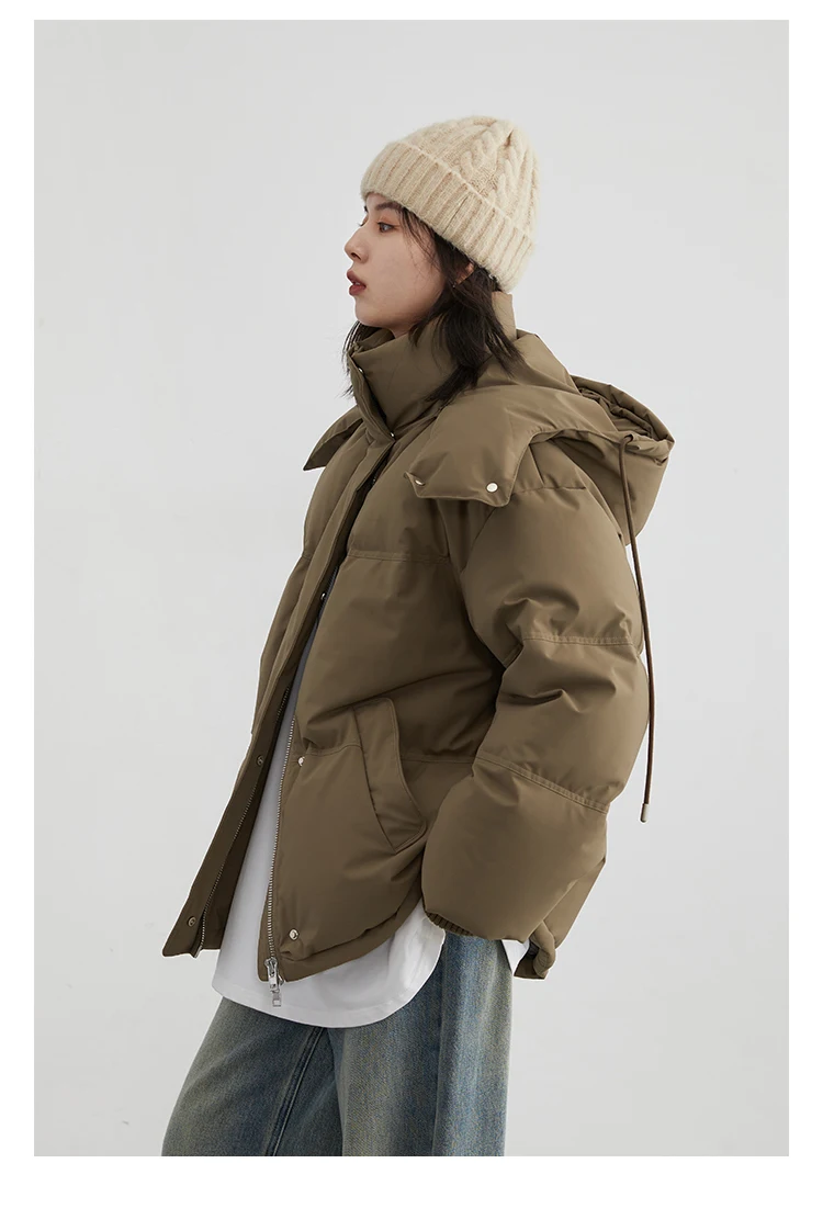 CHIC VEN Women Down Coat Solid Warm Down Jacket New 90 White Duck Down Windproof Hooded Female Overcoat Winter 2023