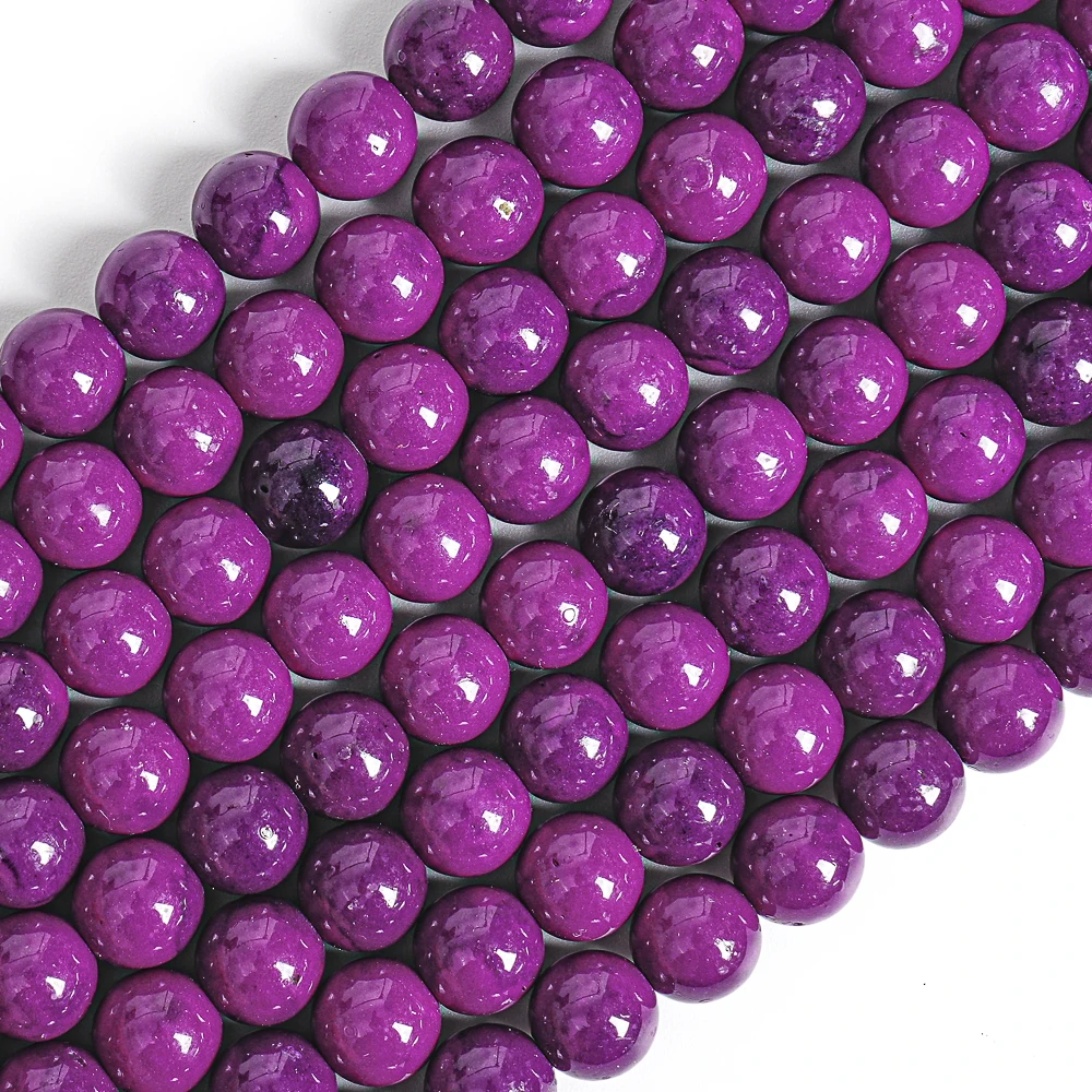 

4/6/8/10/12mm Purple Rain Flower Jade Stone Beads Round Loose Beads for Jewelry Making DIY Necklace Bracelet Earring Accessorise