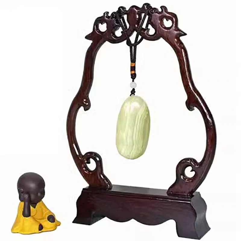 Red Wood Carving Hanging Rack Jewelry Display Jade Ware Ornament Decoration