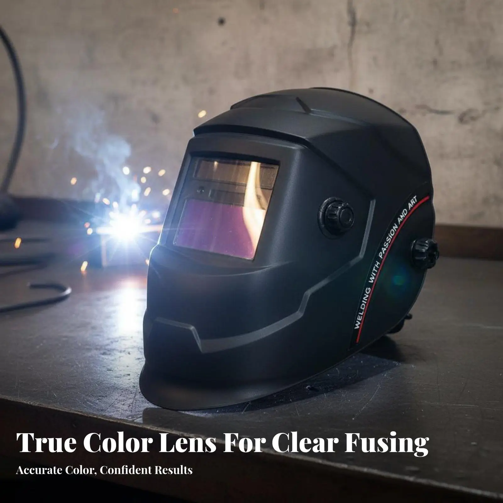 Auto Darkening Welding Face Shield Solar Powered True Color Lens for Professional Welder Helmet Safety Gear