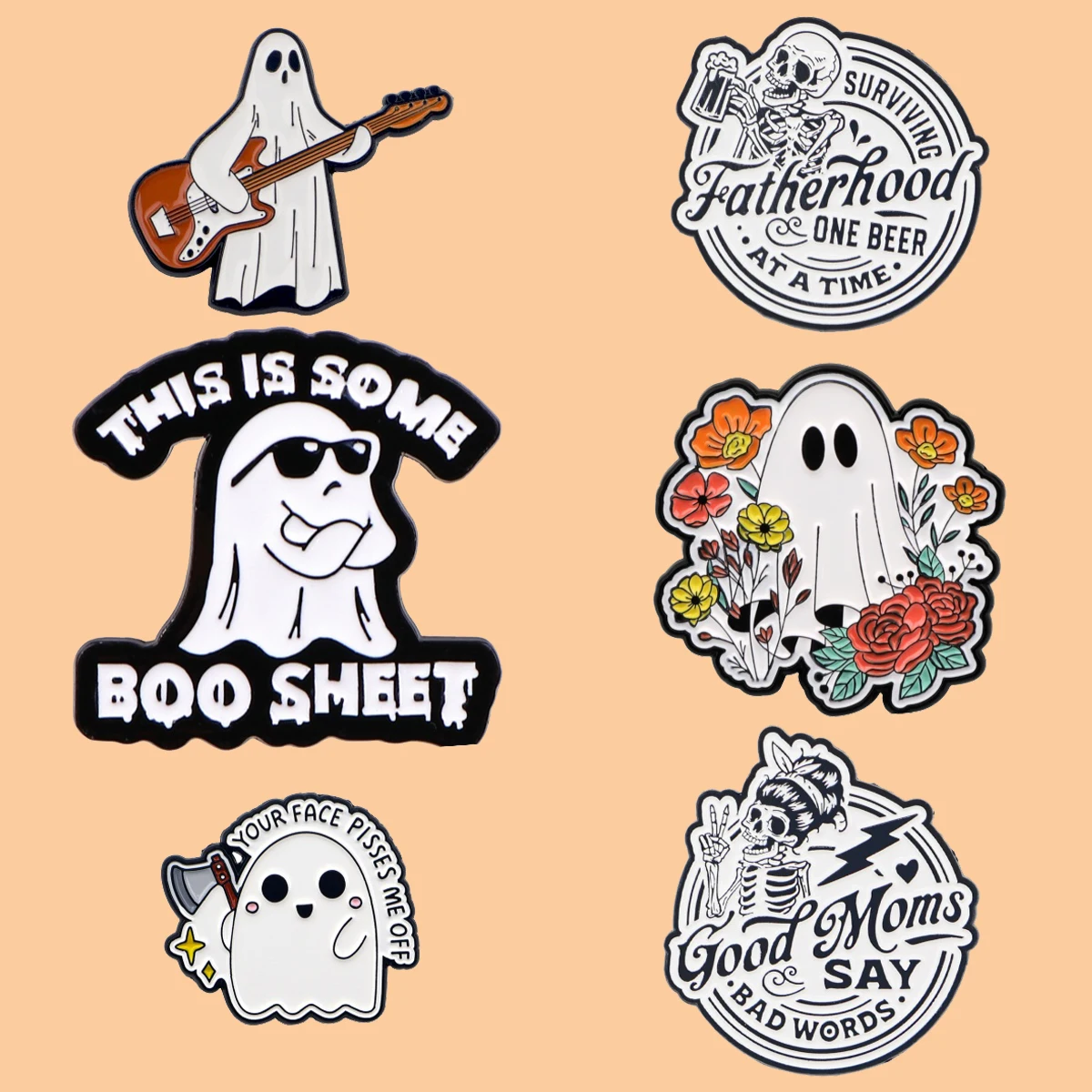 

Cute Halloween Ghost Enamel Pin Lapel Pins Badge On Backpack Clothing Collar Accessories Fashion Jewelry Halloween Gifts