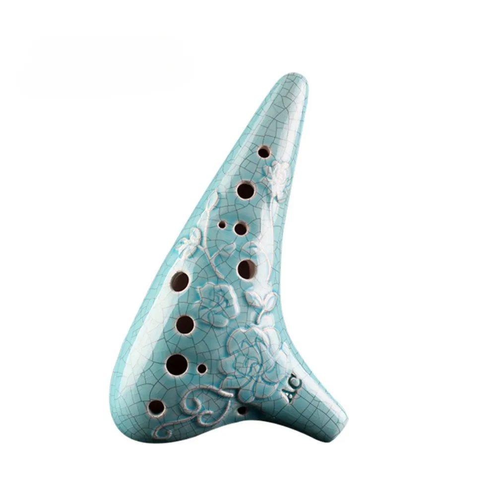 Legenda Ocarina 12 Hole Alto C Tone rzeźba Relief ceramika Ocarinas profesjonalne instrumenty muzyczne oferuje akcesoria dla początkujących