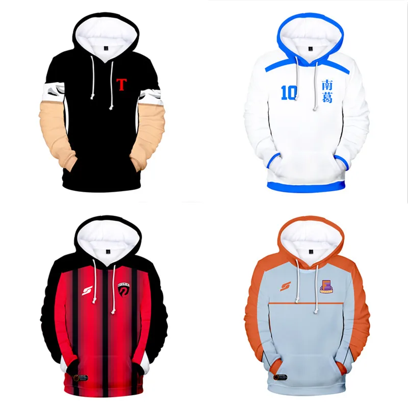 

2026 print Anime Captain Tsubasa Ozora Tsubasa Kojiro Hyuga Costume Men/Women/Kids Hoodie Hooded Jacket Soccer Jerseys Uniform