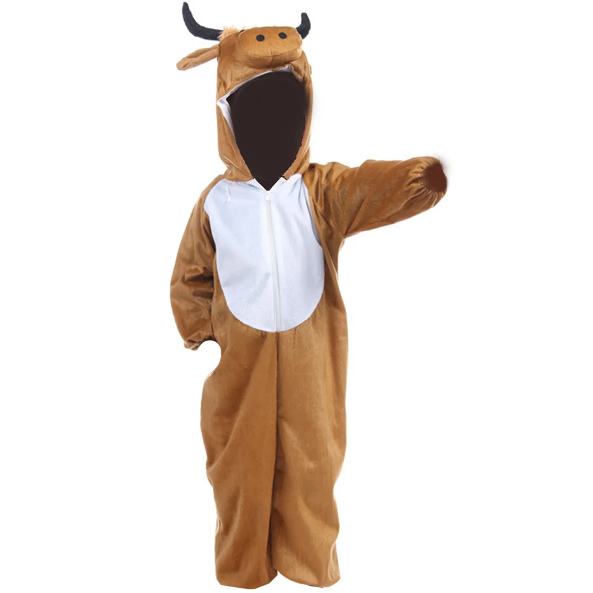 

Adorable Children'S Animal Costume Cattle Design Kids Costumes For Halloween Cosplay Warm Loose Fit Easy Clean Store Dress Up