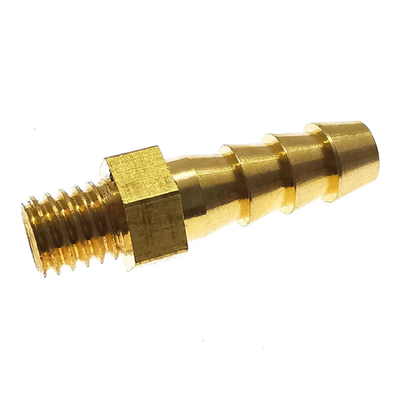 Mini Brass Pagoda Pipe Fittings, rosca métrica masculina, M5, M6, M8, latão, 4, 5, 6, 8mm, Mangueira Barb, Tubo de couro, Trachea Connector