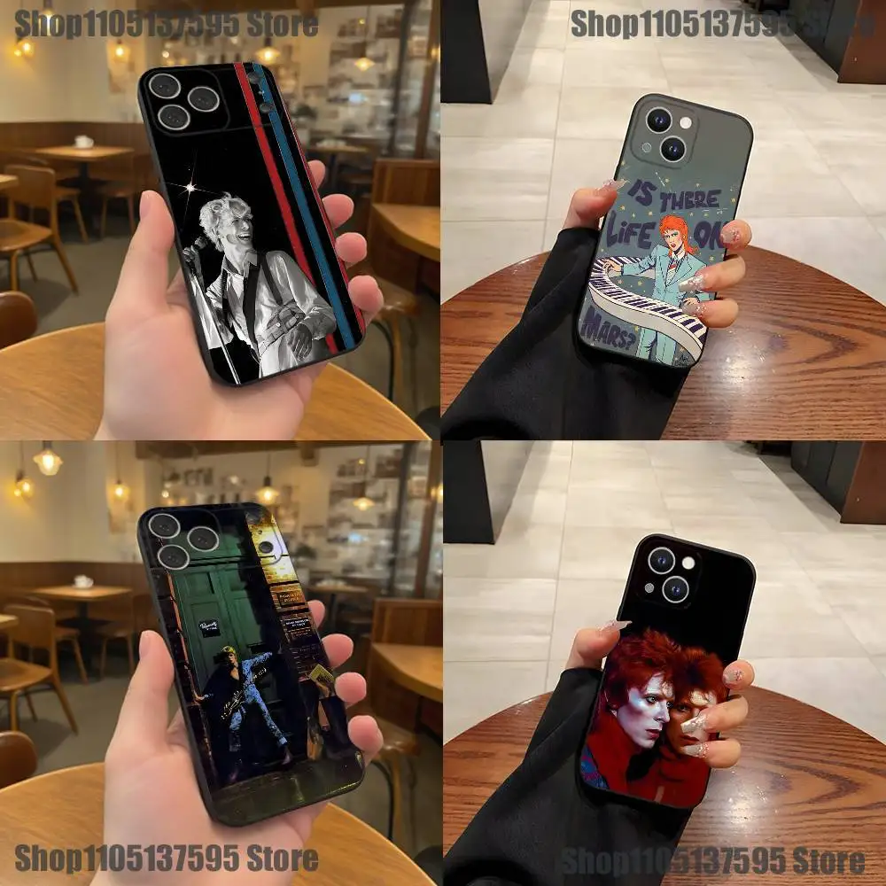 

D-David Cool B-bowie Phone Case For iPhone 17,16,15,14,13,12,11,Pro,XS,Max,XR,Plus,E,SE4,Mini Black Soft Cover