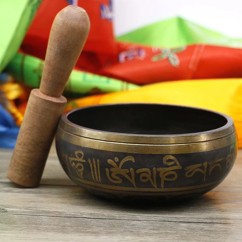 Tibetan bowl Nepal handmade Tibet Buddha sound bowl Yoga Meditation Chanting Bowl Brass Chime Handicraft music therapy Bowl