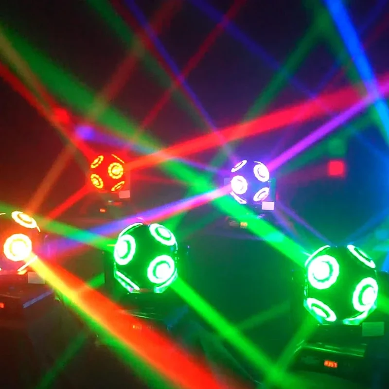 Éclairage de Scène à Tête Mobile 8x15W 3 en 1, Projecteur de Football LED RGBW 360 °, DMXorgeWedding