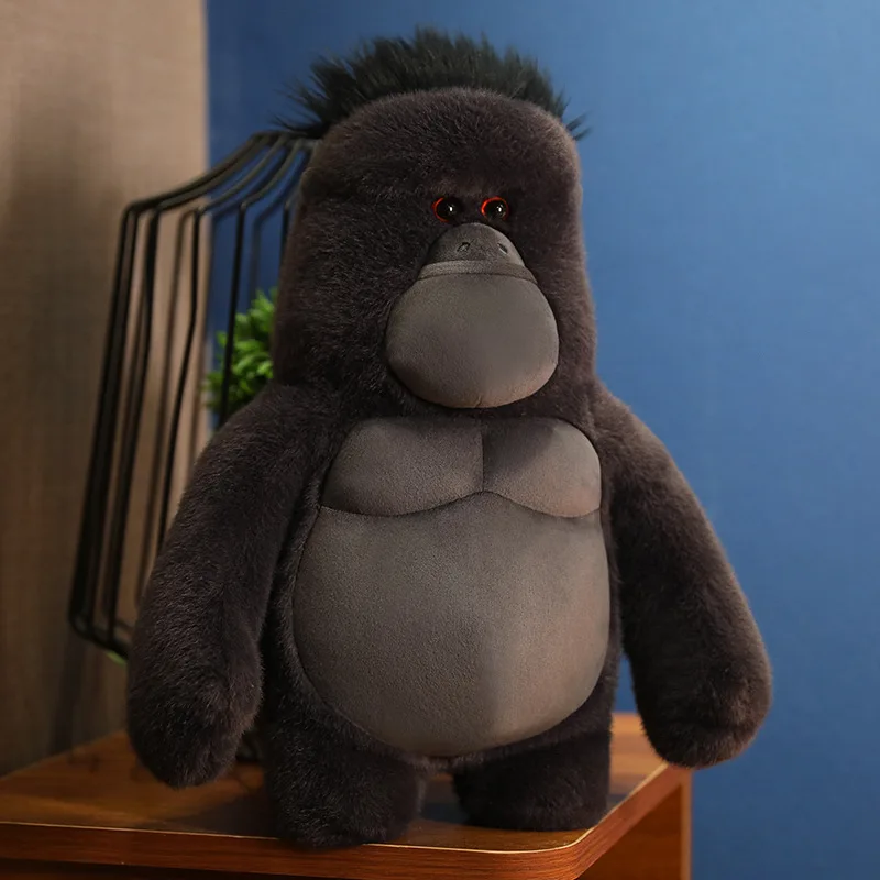 Nouveau jouet en peluche gorille réaliste grand Animal en peluche mignon singe noir poupée créative singe peluche grande taille cadeau pour les enfants