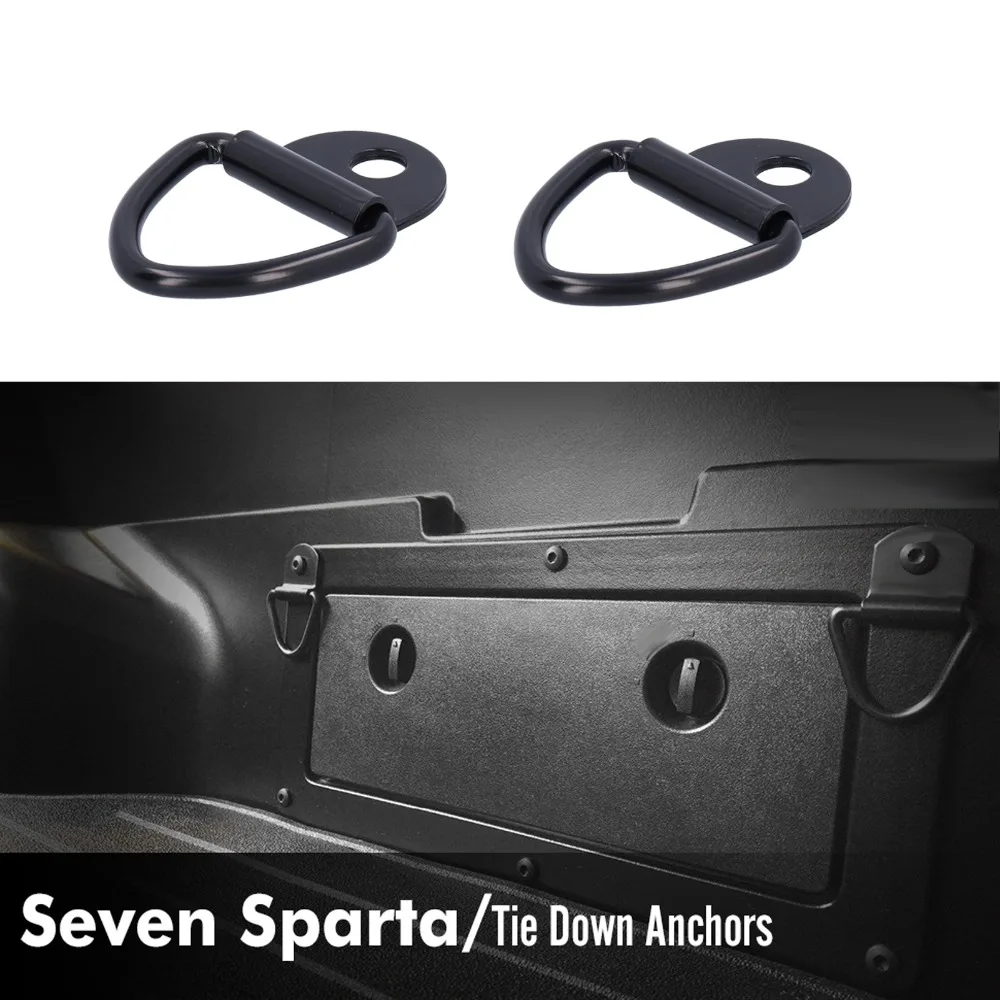2PCS Hook Black Tie Down Anchors Flush Mount Heavy Duty V Ring Bolt On Pickup