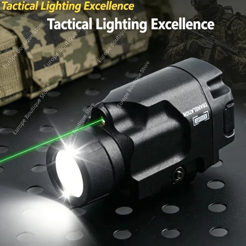 800 Lumen Taktische LED-Taschenlampe mit Rot/Grün Punkt-LED und Stroboskop-Funktion, passend für 20mm Schienen für Outdoor-Schießen