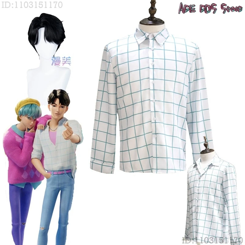 

K-Pop Jinu Saja Boys Demon Hunters Cosplay Shirts Robe Vest Stage Outfits Costume Wig Roleplay Anime Movie Mens Halloween Cos