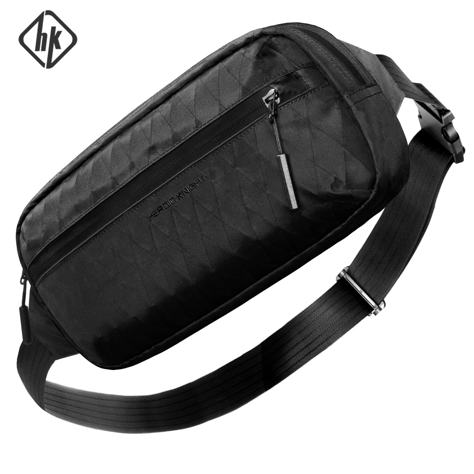 Hcankcan Waterproof Crossbody Bag Men Lightweight X-Pac Fabric Sling Bag Multipocket Minimalist Bag Durable Chest Bags