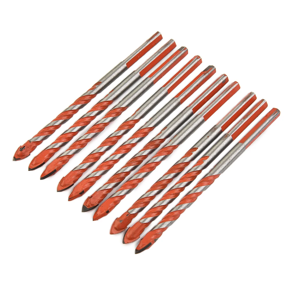 Drilling Drill Bit High Quality Kit Orange Precise Set Spiral Shaft Tile Tool Triangular Shape Handle Brand New