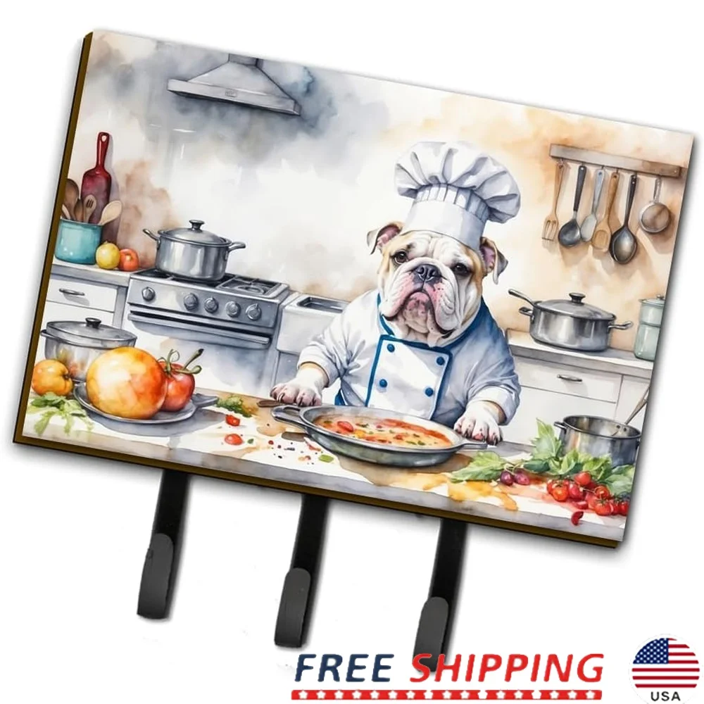 

English Bulldog Wall Mount Key Holder Durable Coat Rack Hooks Ideal Entryway Organization Great Gift Dog Lovers