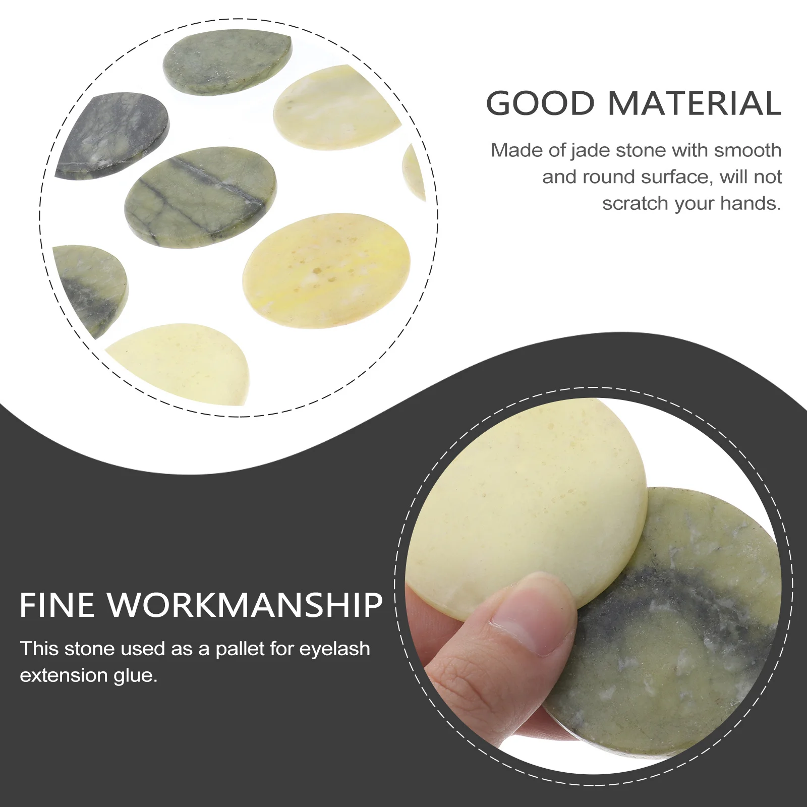 

10 Pcs Jade Stones for Lashes Extensions Adhesive Strips Eyelash Accessoires Pad Supplies Tools