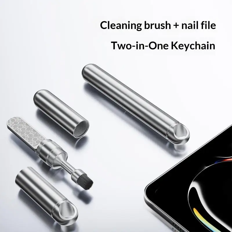 

3 In 1 SIM Card Tray Removal Tool Portable Mini Keychain Eject Pins Flathead Screwdriver Alloy Earphone Cleaning Brush Headphone