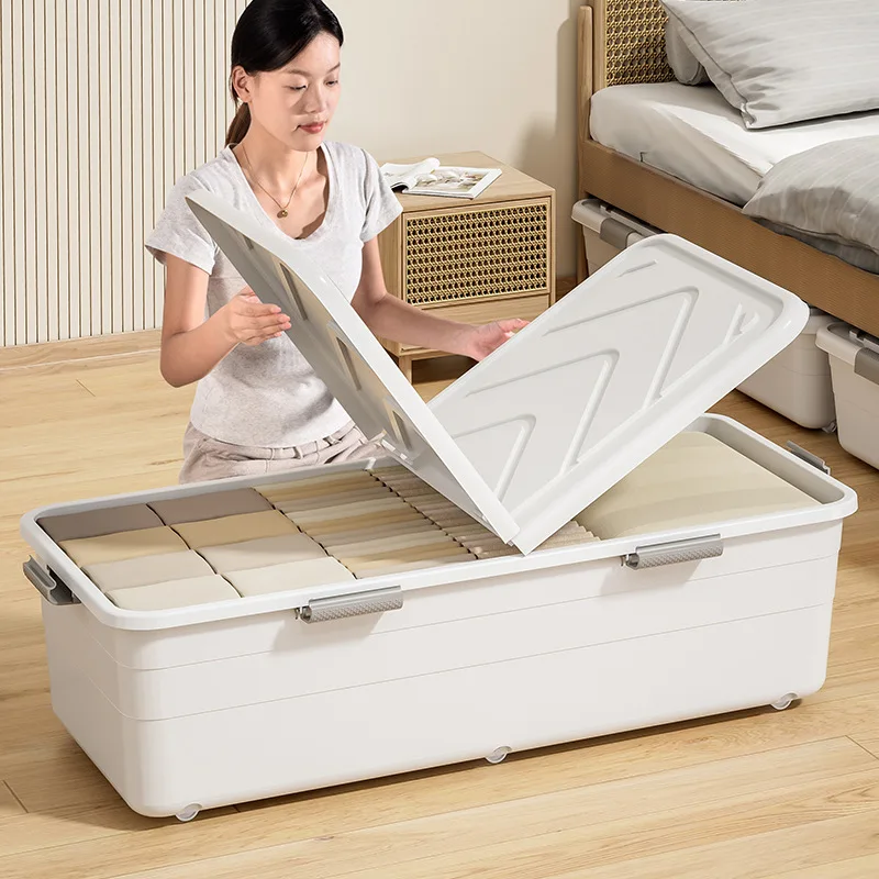 Extra large bed storage box, plastic storage box, home goods special storage box, bed bottom box