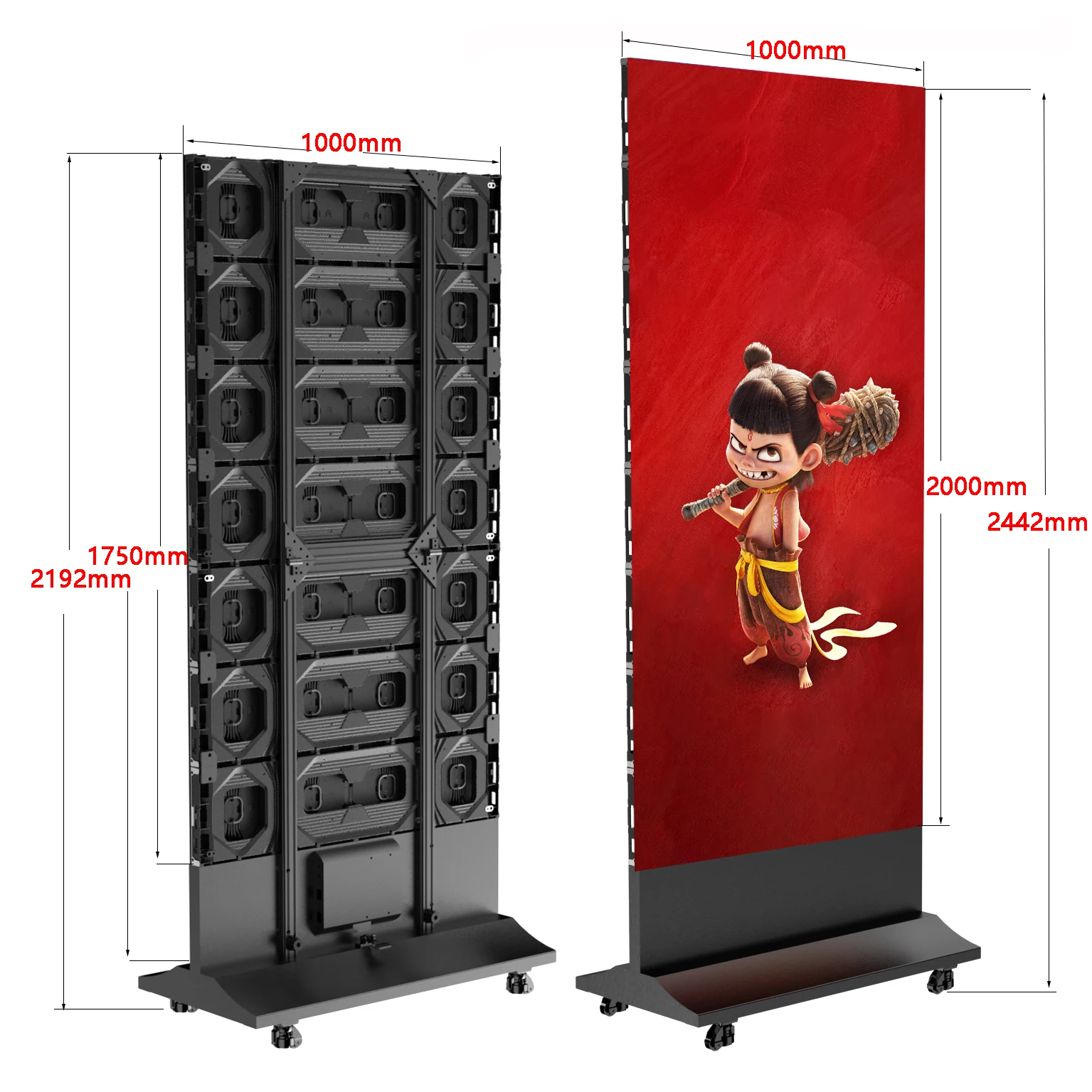 Vertical LED Display Indoor Foldable GOB LED Poster LED Totem Banner Video Wall for Conference Rooms