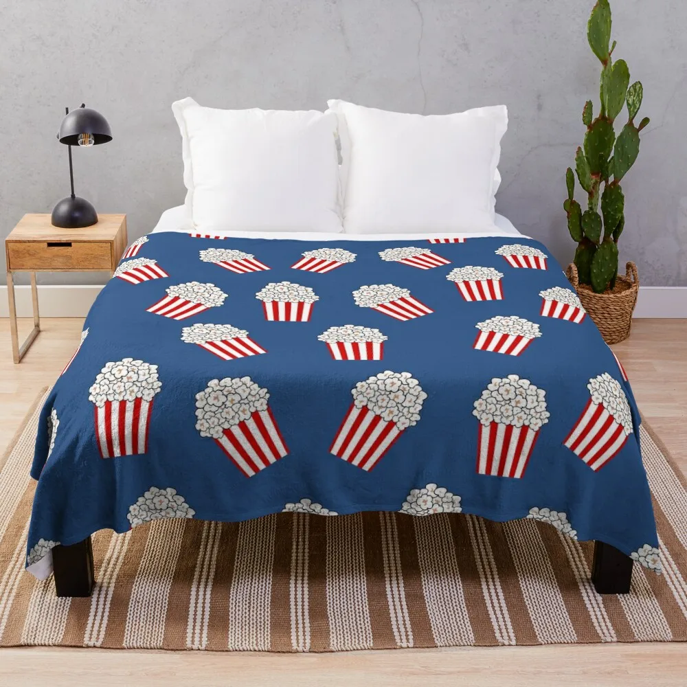 

Cute Popcorn Bucket in red and blue Throw Blanket Blankets For Baby Nap Blankets Sofas Of Decoration Blankets