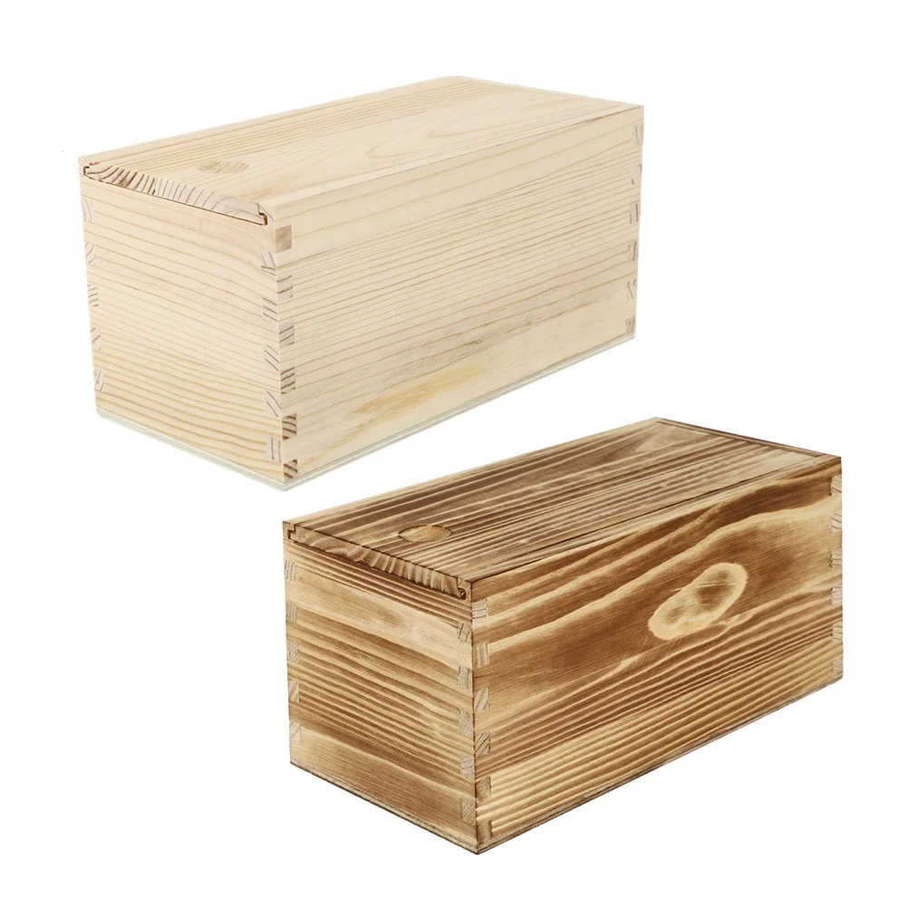 

2pcs Sliding Wooden Gift Box Premium Wood Slide Design Multi-Function Packaging Box For Sundries Storage Organizer Household