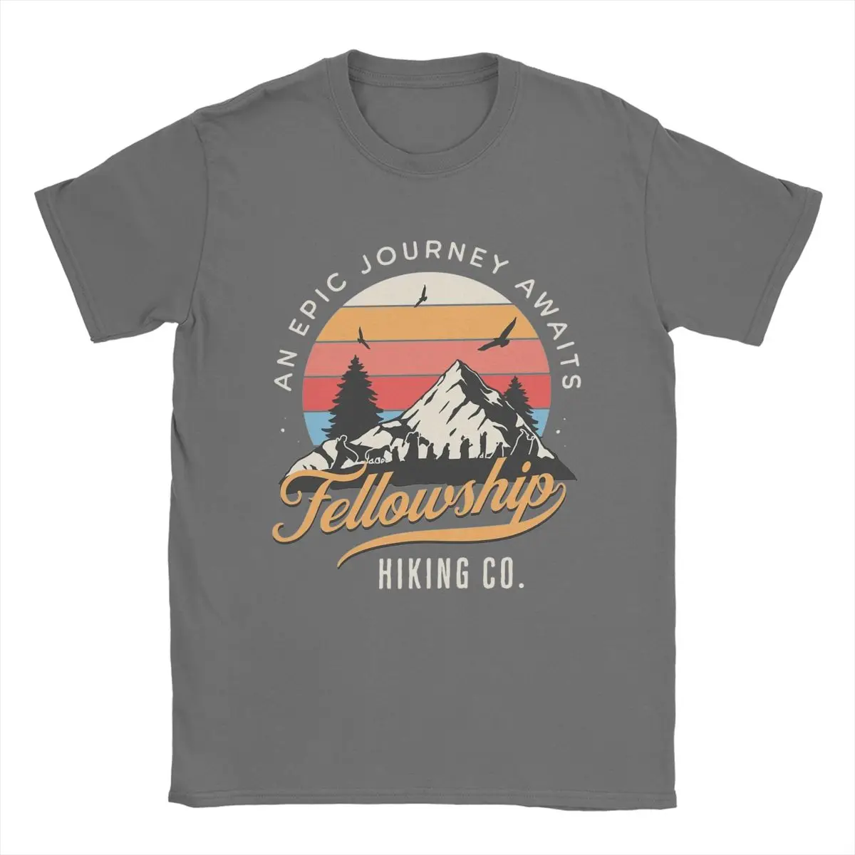 Fellowship Hiking Co Mordor L-Lords Of The R-Rings Men\'s T Shirt Cool Tees Short Sleeve T-Shirt 100% Cotton Adult Tops
