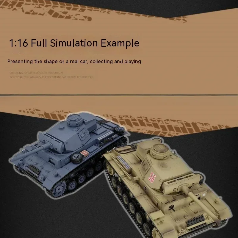 New Henglong  3848  Infrared Battle Full Scale Simulation Tank Shot  German No. 3 L Tank Remote Control Toy Children's Gift