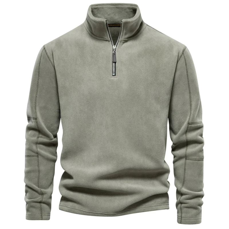 Men's Autumn and Winter New Stand Collar Half Zip Long-Sleeved Sweater Stand Collar