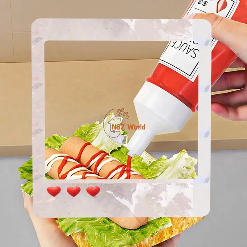 Garrafa de molho de apertar Garrafa dispensadora multiuso, garrafa de molho de ketchup de salada L