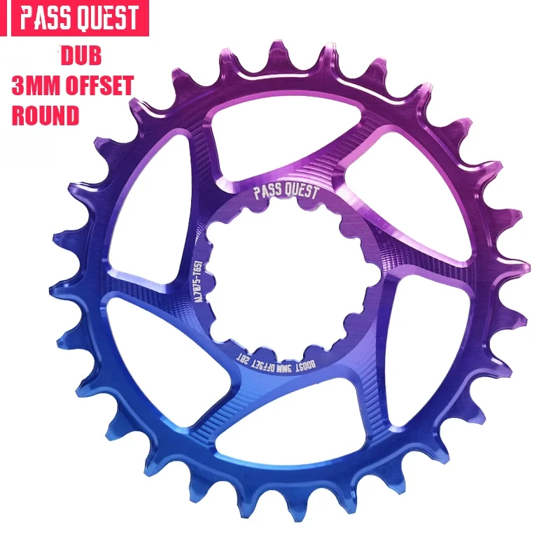 PASS QUEST FOR DUB Bike Chainring 3mm OFFSET MTB Mountain Bicycle Narrow Wide Chainring Oval Round Gradient 6mm OFFSET