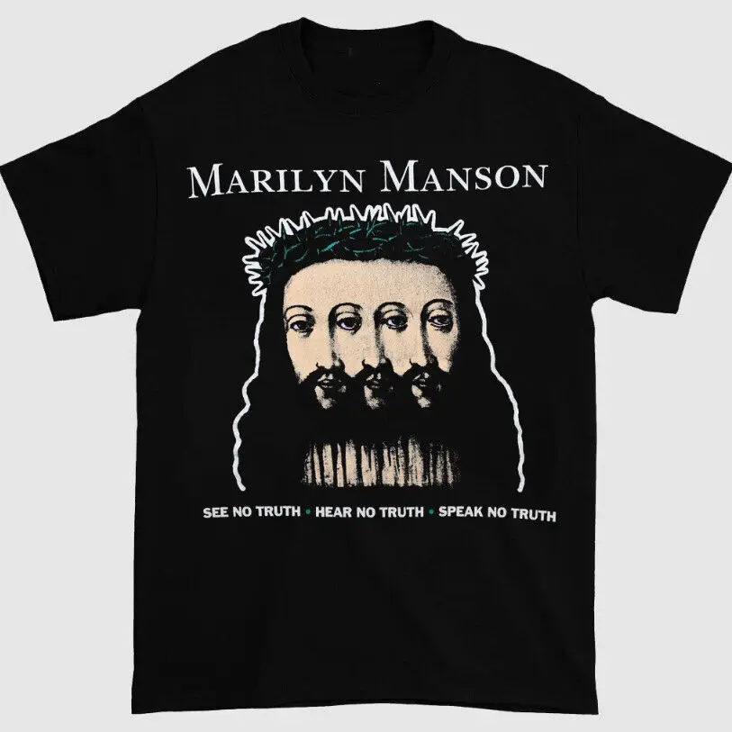 Vtg Marilyn Manson T-Shirt Black Unisex Short Sleeve T-Shirt All Sizes S-2345Xl