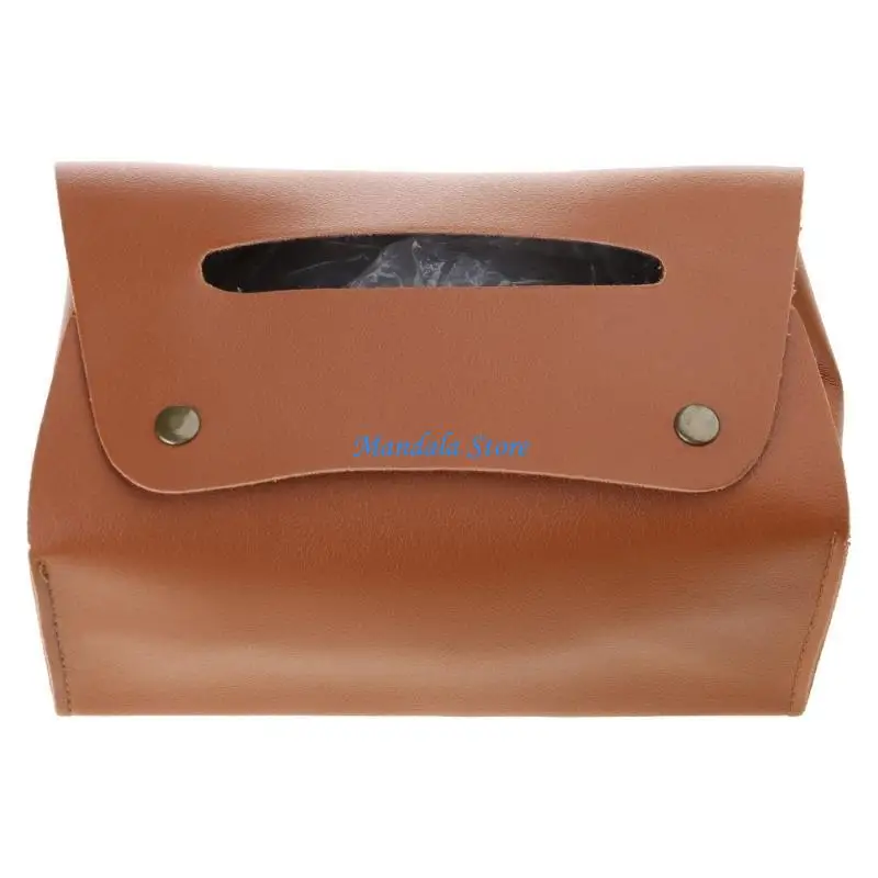 

U2JC PU Leather Tissue Dispenser Practical Paper Towel Holder Napkin Organiser Box