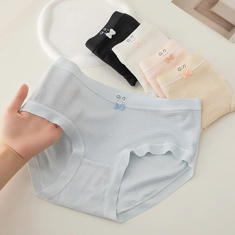 

5Pcs Summer Cotton Panties Pantys Girls Antibacterial Briefs Women's Underwear Sexy Lingerie For Female Shorts Soft Underpants