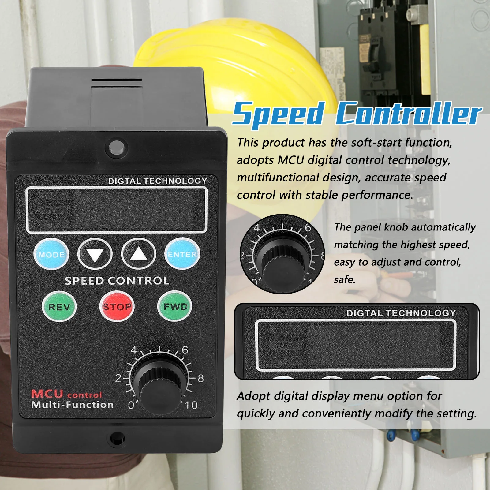 400W AC220V Multifunctional Motor Speed Controller Motorspeed Regulator Controller Display Rate Target Value Settable