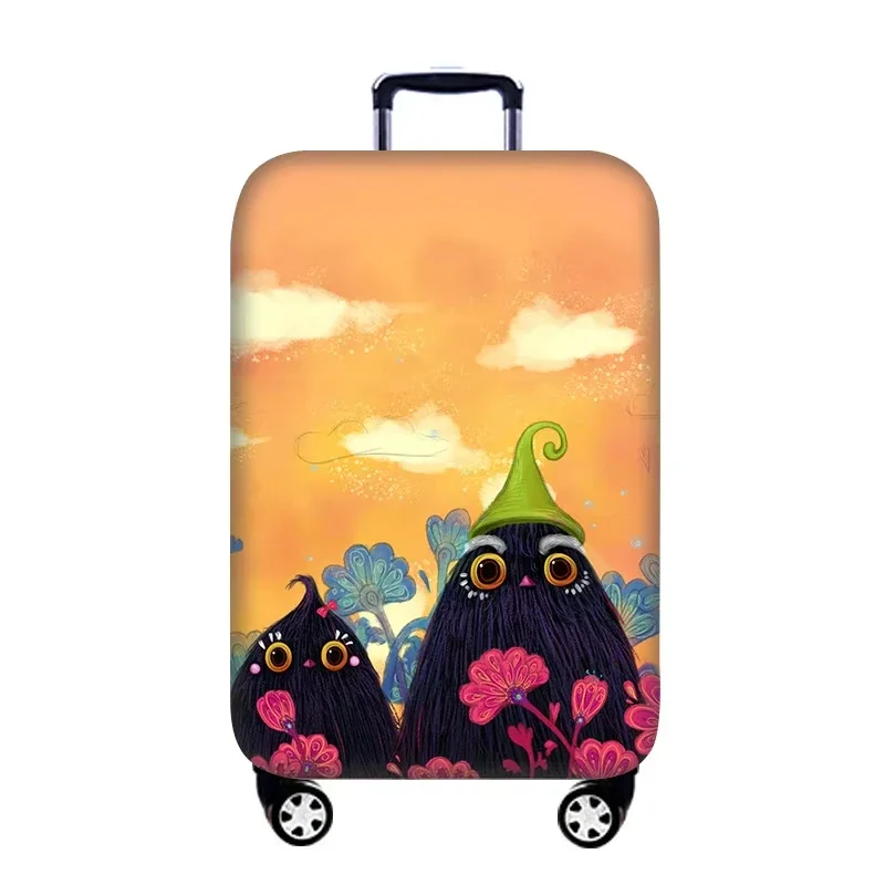 Cute Cartoon Gnome Monster Print Luggage Cover Elastic Suitcase Protector Dustproof Anti Scratch Travel